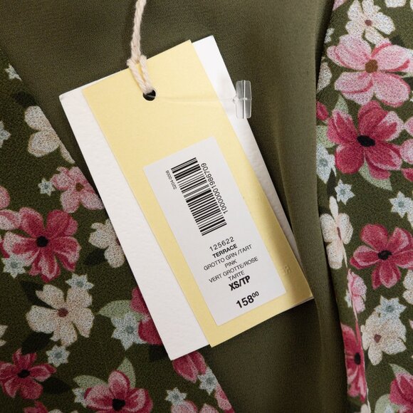 Aritzia Wilfred Terrace Dress Chiffon V Neck Dress Floral XS *Altered - Picture 9 of 13